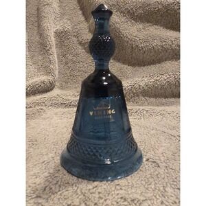 Vintage Blue Viking Glass Hand Made Bell Diamond Shaped Point 5"